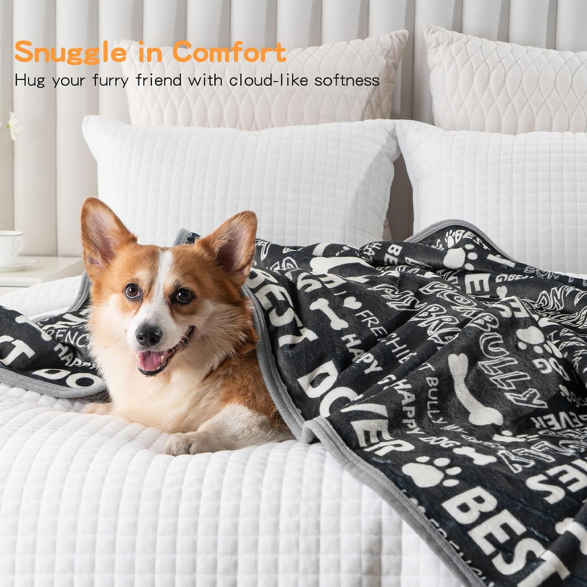 Waterproof Dog Blankets for Large Dogs 50"x60" Dark Grey – Essentials for Dogs - Letters / 30"x40" - image 3