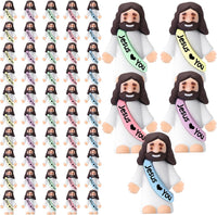 Bememo 50pcs Mini Jesus Loves You Religious Figures - Macaron Colors