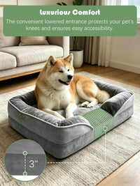 Spotted Play Orthopedic Dog Bed with Sides - Grey / 48.0"L x 35.0"W x 8.0"Th - image 3