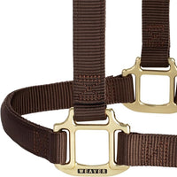 Weaver Equine Nylon Horse Halter, Triple-Ply Cheek Design, Original Non Adjustable Halters for Horses, Equine Tack,Average Size, Black