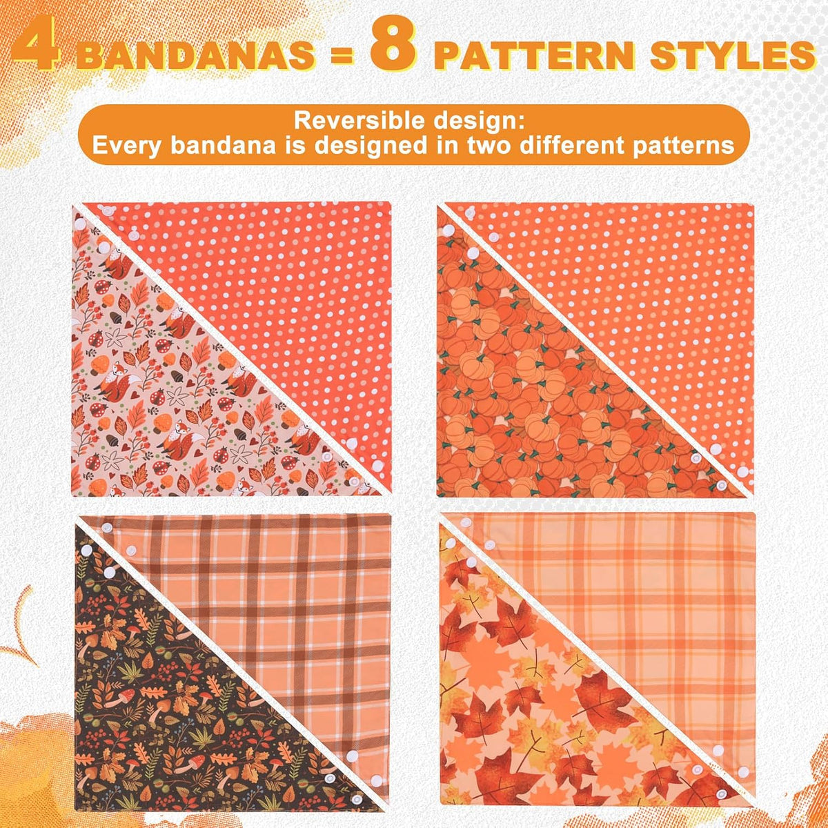 PAWCHIE Dog Bandanas Small Reversible Styles Pet Triangle Scarf Bibs - Autumn / Small - image 3