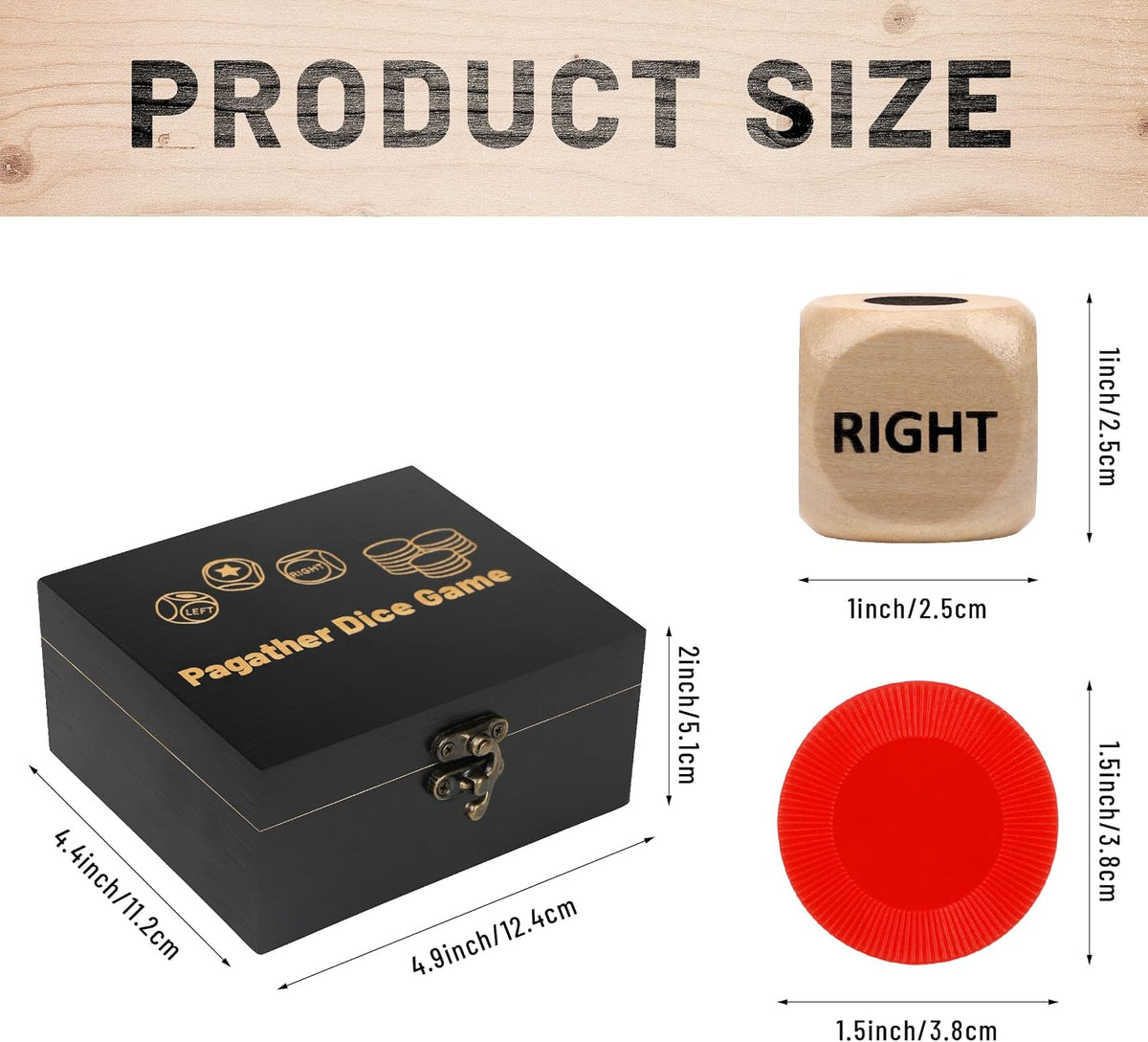 Pagather Left Right Roll Dice Game Set - Black - image 2