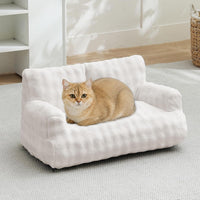 Cat Couch Bed, Cute Pet Sofa for Indoor Cats, 26"x15" - Cream White / 26"L x 15"W x 12.5"Th - image 2
