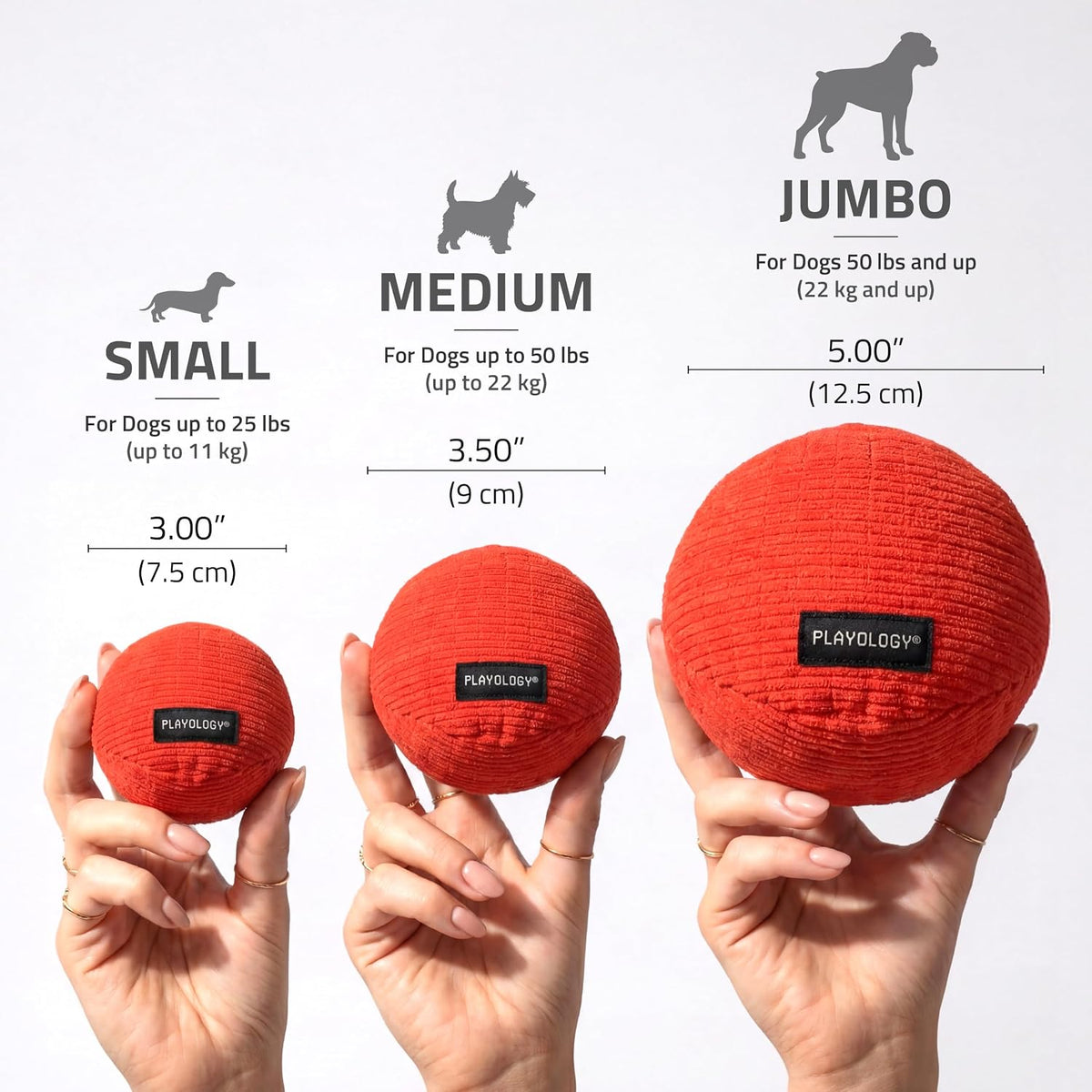 Playology Durable Plush Bone Toy, Squeaky Bone, Jumbo - Jumbo Ball / Beef - image 3