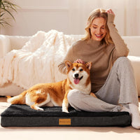 Patas Lague Orthopedic Large Dog Bed Washable Pet Sofa Mat 36''X24'' - 42"L x 28"W x 3.5"Th / Black - image 2