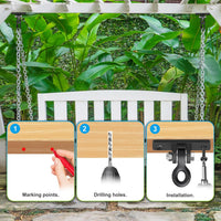 Dolibest Ceiling Mount Swing Hanger Heavy Duty Swing Set Hook - Black3-2pcs - image 4
