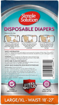 Simple Solution Female Dog Diapers, Disposable Dog Diapers - 30 Count / L/XL - image 2