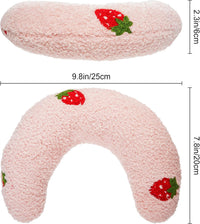 Cat Calming Pillow for Indoor Pet Soft Fluffy Neck Pillow – Essentials for Dogs - Pink / Strawberry - image 2
