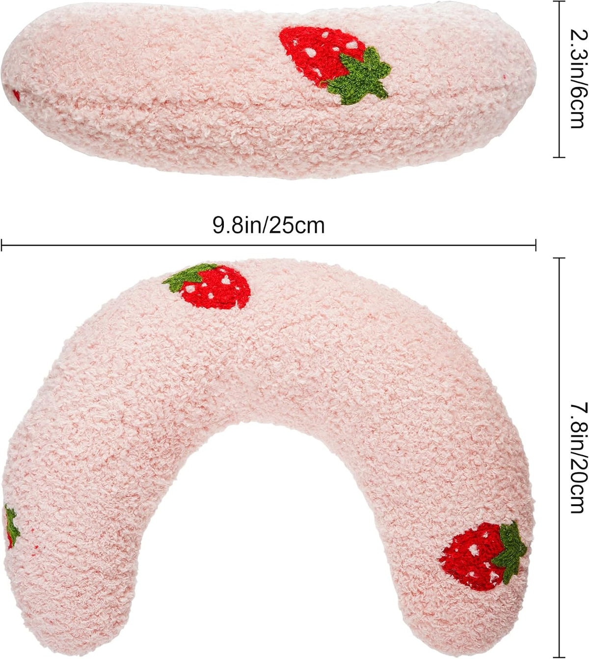 Cat Calming Pillow for Indoor Pet Soft Fluffy Neck Pillow – Essentials for Dogs - Pink / Strawberry - image 2