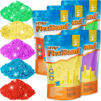 NiToy FlexiSand 11lbs Toy Sand 5 Colors Self-Sticking Non-Toxic - 5 Dark Colors