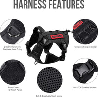OneTigris Tactical Dog Harness No-Pull Service Vest for Medium Large - Small / Black - image 3