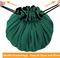 SIQUK Large Dice Bag with Pockets Big Capacity Dice Bag Drawstring - Dark Green - image 4