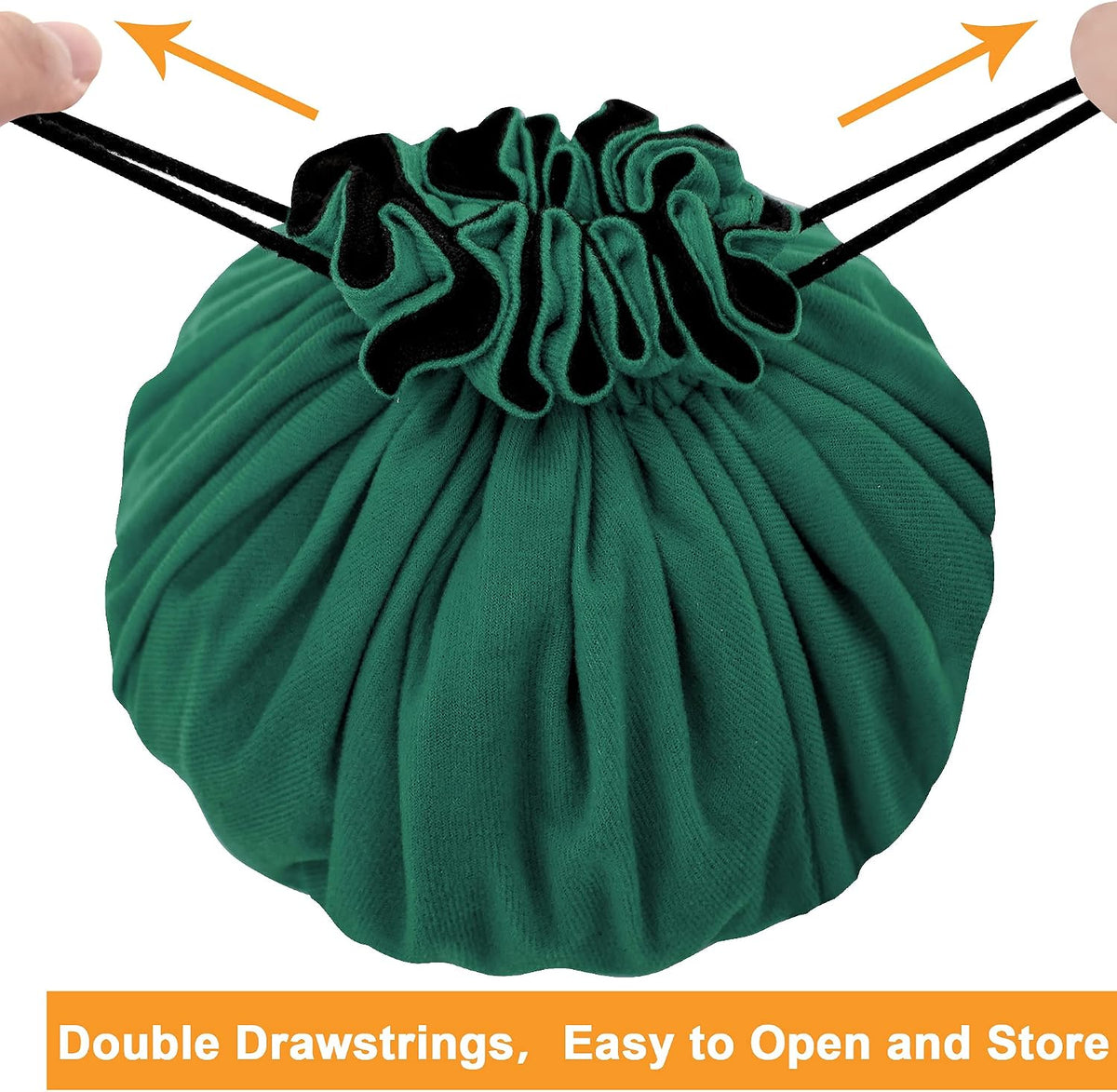 SIQUK Large Dice Bag with Pockets Big Capacity Dice Bag Drawstring - Dark Green - image 4