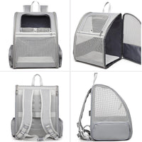 Texsens Innovative Traveler Bubble Backpack Pet Carriers for Cats - Light Grey - image 3