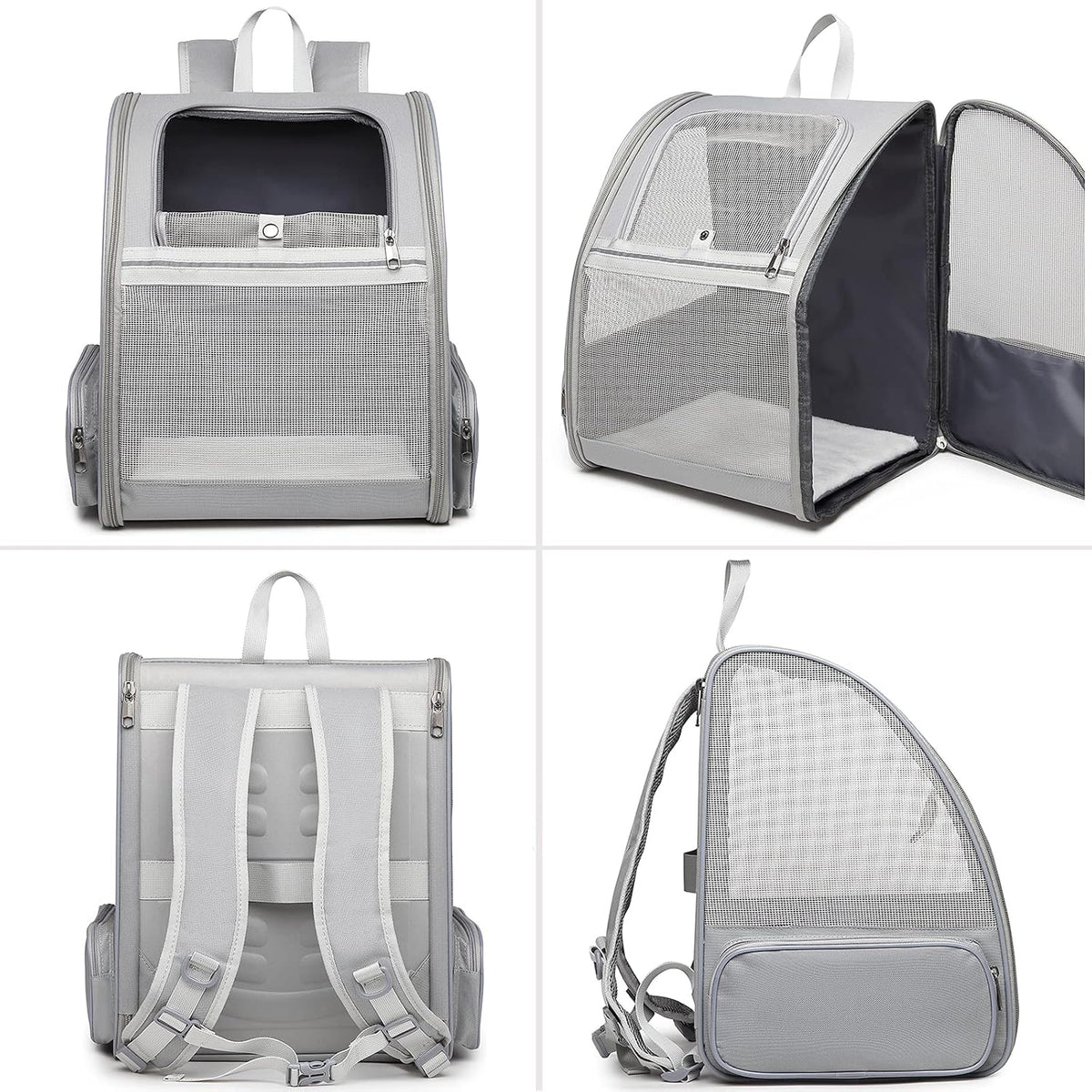 Texsens Innovative Traveler Bubble Backpack Pet Carriers for Cats - Light Grey - image 3