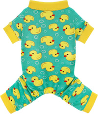 Dog Pajamas Onesie: Comfortable Four-Legged Apparel for Small - Yellow Duck / 2XL-(28~37lb) | Chest(~25.5")