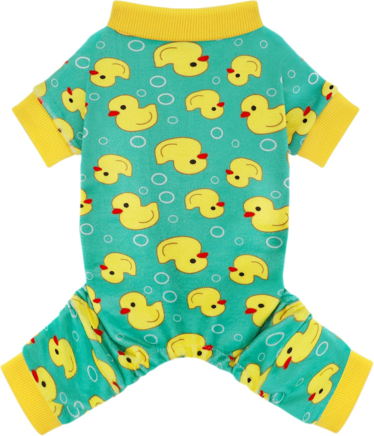 Dog Pajamas Onesie: Comfortable Four-Legged Apparel for Small - Yellow Duck / 2XL-(28~37lb) | Chest(~25.5")