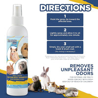 Small Critter Shampoo Bundle - 8oz Fragrance Free & 8oz No Rinse Shampoo for Ferrets, Guinea Pigs, Hedgehogs, Sugar Gliders, Rabbits & Hamsters - Small Animal Complete Bathing Set