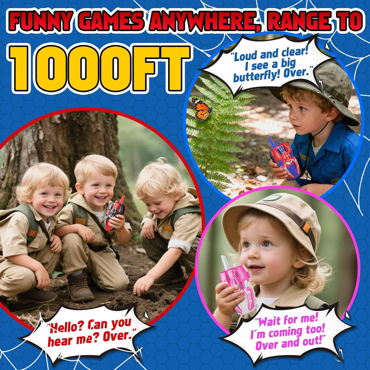 2 Pack Walkie Talkies for Kids, Birthday Gift for Boy 3-8 – Fun for Kids & Family - 3 Pack - image 2