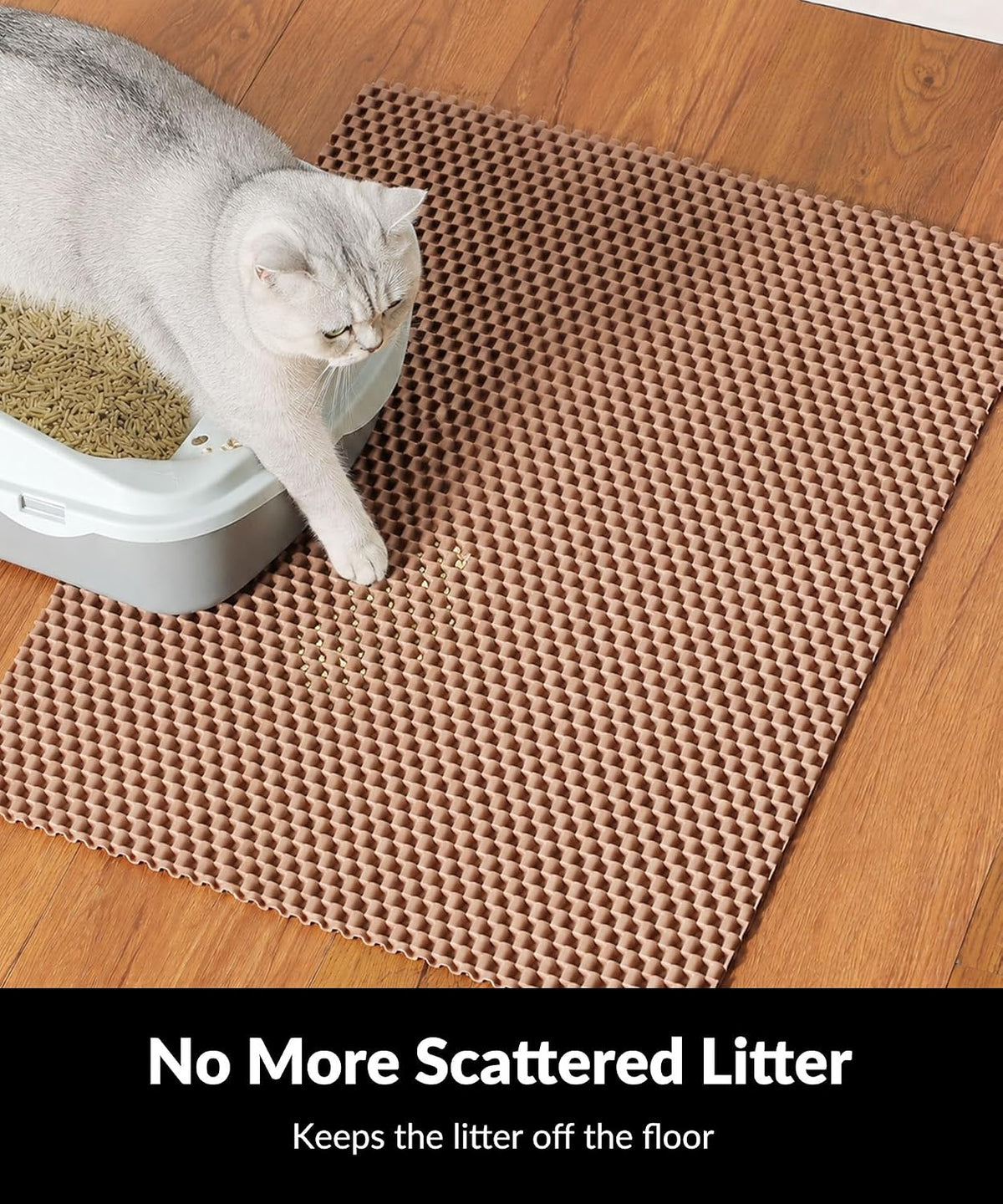 Cat Litter Mat, Cut to Fit Any Place - Khaki / 23x17 Inch - image 2