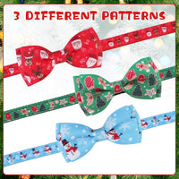 Halloween Cat Collar Breakaway with Bowtie and Bells - Xmas Color - image 3
