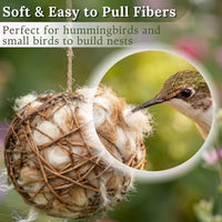 Bird Nesting Material Holder for Hummingbirds - 3 Balls Safe Nesting Starter Kit - image 3