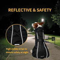 Adjustable Waterproof Dog Raincoat for Dogs - Black / Large(22-37lb) - image 2