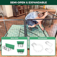 FXW Homeplus Unleashed Indoor Dog Playpen - Stress-Free and Safe Play, Heavy Duty 24 Inch 24 Wire Panels Dog Pen for Puppy and Small Dogs, Black│Patented