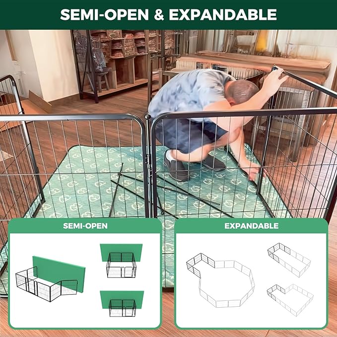 FXW Homeplus Unleashed Indoor Dog Playpen - Stress-Free and Safe Play, Heavy Duty 24 Inch 24 Wire Panels Dog Pen for Puppy and Small Dogs, Black│Patented