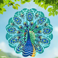 Rooster Metal Wind Spinners - Peacock / 12 Inch