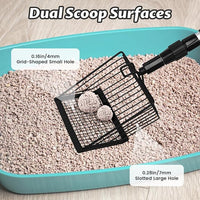 Metal Large Chicken Poop Scooper,3-in-1 Detachable Chicken Coop Scoop with Stainless Steel Telescopic Handle(22-41.9in),Multifunctional Metal Litter Scoop for Pooper Scooper