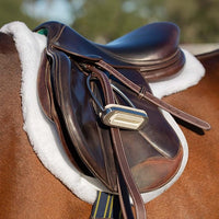 Equinavia Eidsvoll Close Contact English Saddle Pad | Horse Saddle Pad with Shock Absorbing Fleece Top | Hook & Loop Billet Straps, Secure Fit | Breathable for All Riding Styles