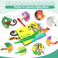 beiens Baby Books Toys, Tummy Time Touch and Feel Sensory Toys for Infant – Fun for Kids & Family - Jungle Tails-1 Book - image 2