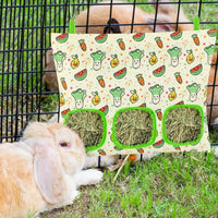 UPINS 2 Pack Guinea Pig Hay Feeder Bag - 34 x 28 cm / Red Green - image 4