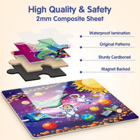 SYNARRY magnetic dinosaur puzzle book with three colorful dinosaur scenes - view 19