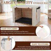 Deblue 36 inch Dog Crate Cover Fit for 36 inch Wire - – Essentials for Dogs - 24.0"L x 18.0"W x 20.0"H / Beige - image 3