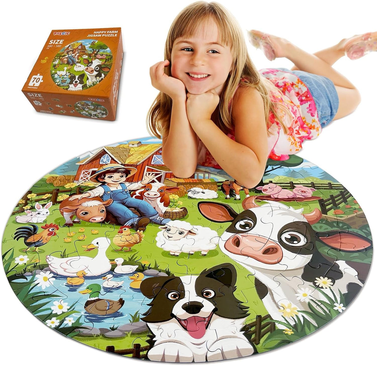 TALGIC Jumbo Floor Puzzle for Kids Ages 4-6 - Barn