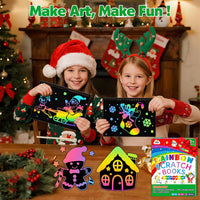 ZMLM Scratch Paper Art Craft: 2 Pack Rainbow Scratch Set for 3 4 5 6 - Christmas - image 2