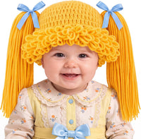 Halloween Cabbage Costume Yarn Wig - Yellow 3 / Straight Pigtails