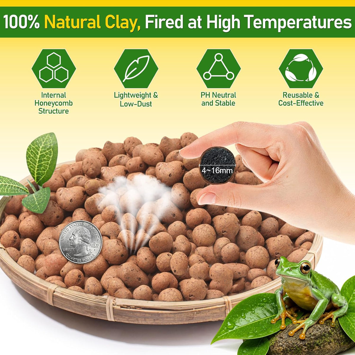 10LBS Organic Expanded Clay Balls Terrarium Substrate for Reptiles – Daily Care for Reptiles And Amphibians - 10LB - image 2
