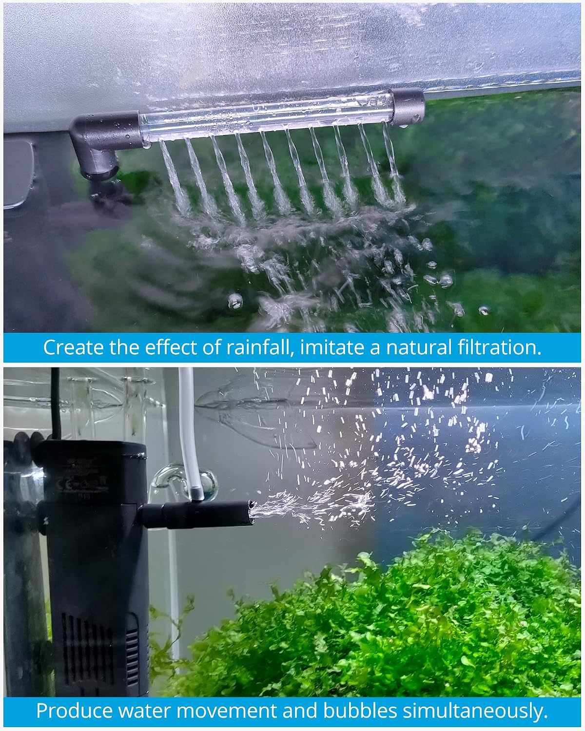 NICREW Internal Aquarium Filter for Fish Tank up to 5 Gallons - Magi 200: 5 - 10 gal - image 2