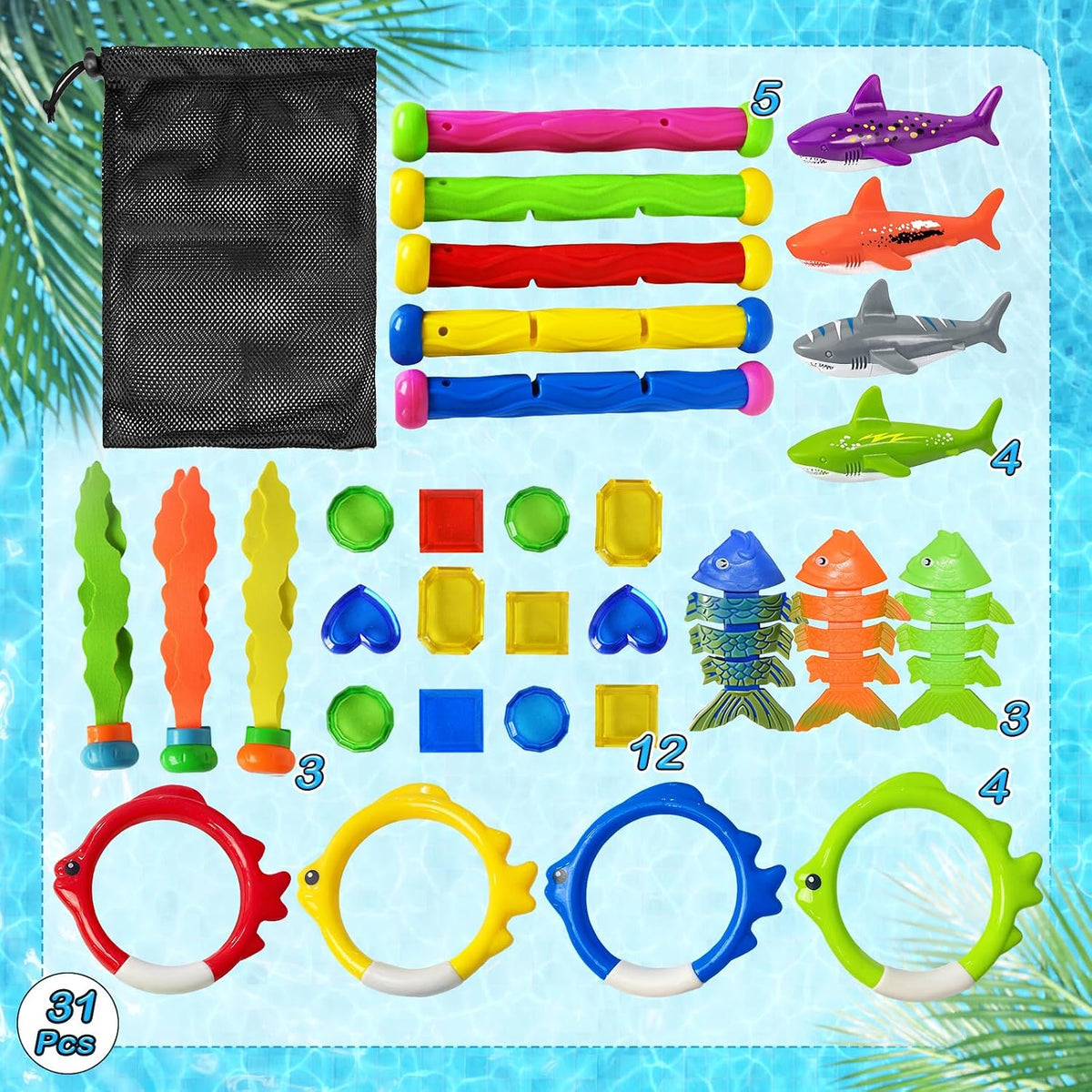 Jasonwell Pool Diving Toys Games - 31 PCS - image 4