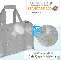 Pet Carrier Soft Side Cat Carrier Collapsible Travel Puppy Carrier Bag TSA Airline Approved Kitten Carrier Bag for 15 lbs Small Pets (Gray)