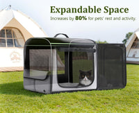 Dog Car Carrier Light Weight 24×17.7×20.5in - Gray(Expandable) / 24.0"L x 17.7"W x 20.5"H - image 3