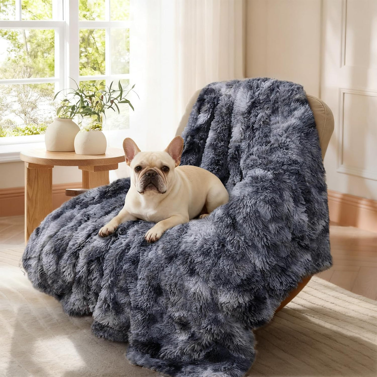 Luciphia Calming Waterproof Dog Blanket - Tie-dye Grey / 50"x60" - image 2