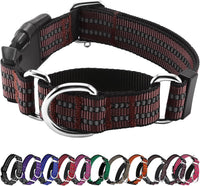 Martingale Collar for Dogs, Reflective Escape Proof, M - Coffee Brown / Medium