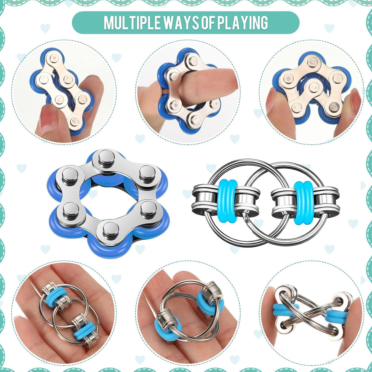 Gejoy 3 Pcs Fidget Toys Adults Set Silent - Black and Blue - image 4