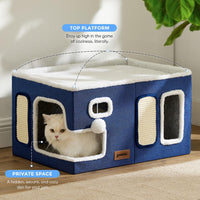 Heated Cat House Bed for Indoor Cats - Green / Extra Large / With Heating Pad - image 3