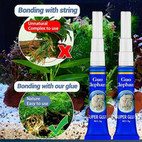 Aquarium Glue Fish Safety, 5Pcs Coral Reef Glue for Plants Moss, Coral, Stone, Wood Aquascaping, Quick Drying (5)