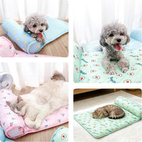 PUMYPOREITY Cooling Dog Bed, Pet Cooling Mat with Pillow - Large / Green - image 4
